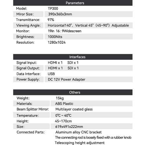 Desview TP300 19" Portable Teleprompter with Self-Reversing Monitor