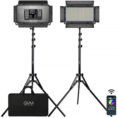 GVM-1500D 75W Bi-color and RGB Video Panel 2-Light-Kit
