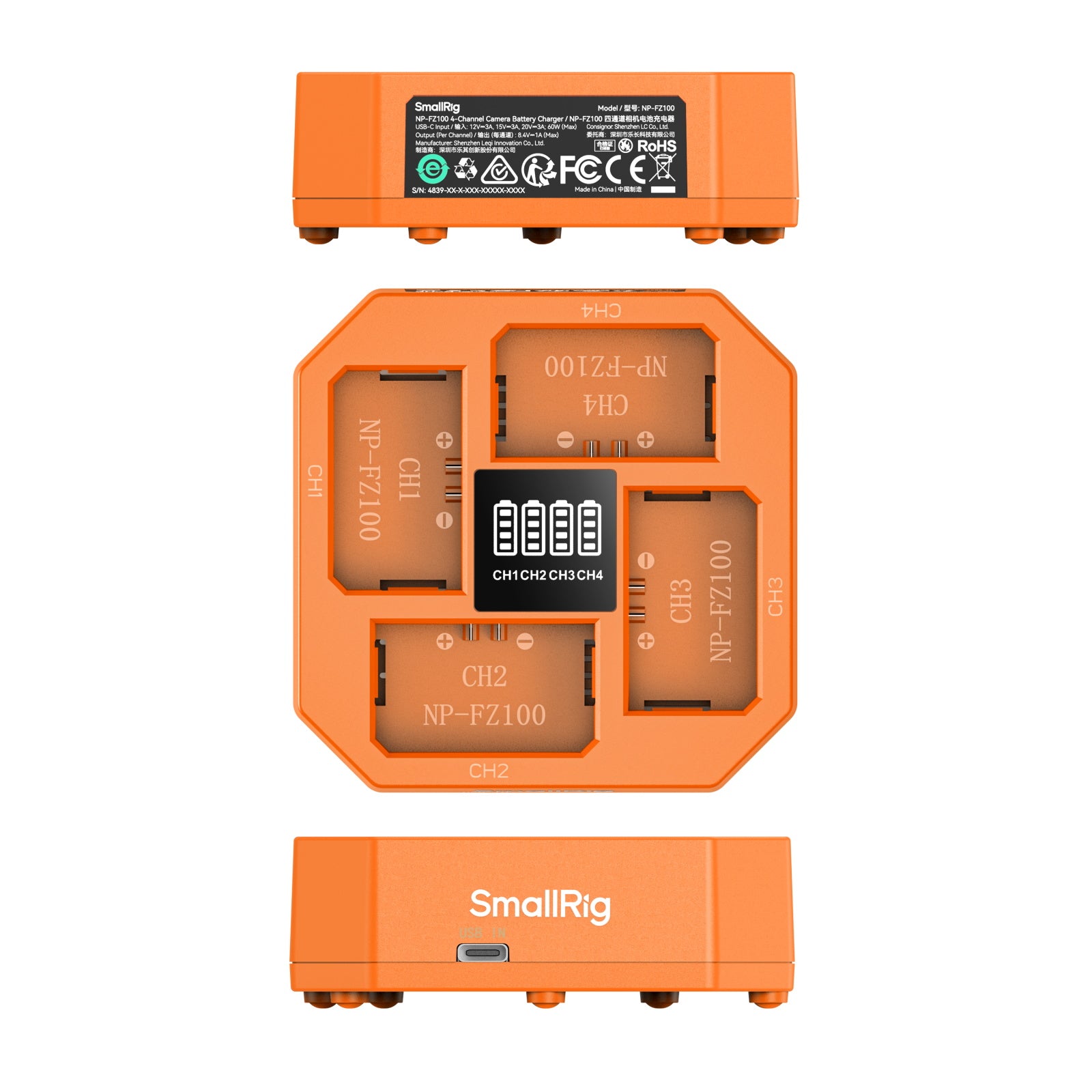 SmallRig 4-Channel Camera Battery Charger (NP-FZ100)