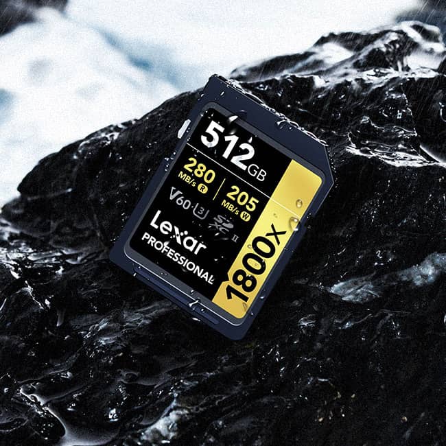 Lexar 512GB Professional 1800x SDXC™ UHS-II cards