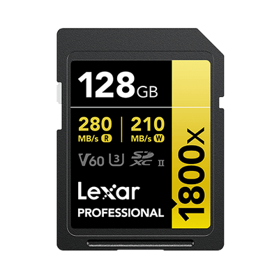 Lexar 128GB Professional 1800x SDXC™ UHS-II cards