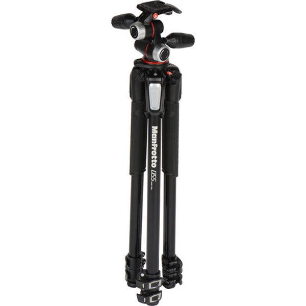 Manfrotto MT055XPRO3-3W Aluminum Tripod with 3-Way Pan/Tilt Head