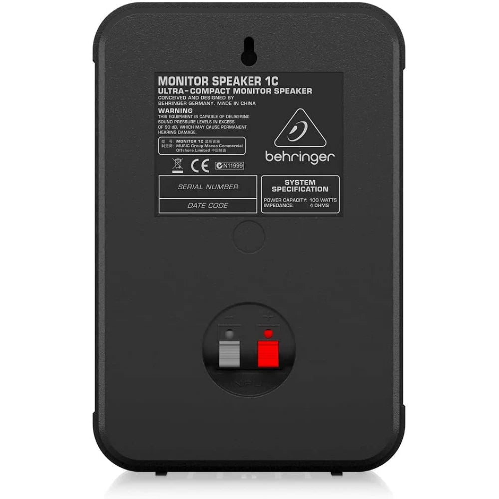 BEHRINGER 1CBK ULTRA COMPACT STUDIO MONITOR SPEAKERS BLACK
