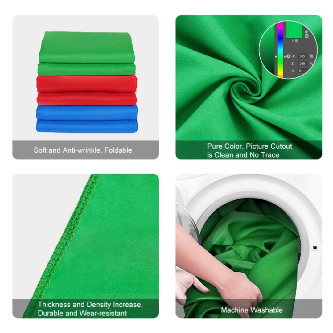 PULUZ 2m x 2m Photography Background Thickness Photo Studio Background Cloth Backdrop(Green) PU5207G