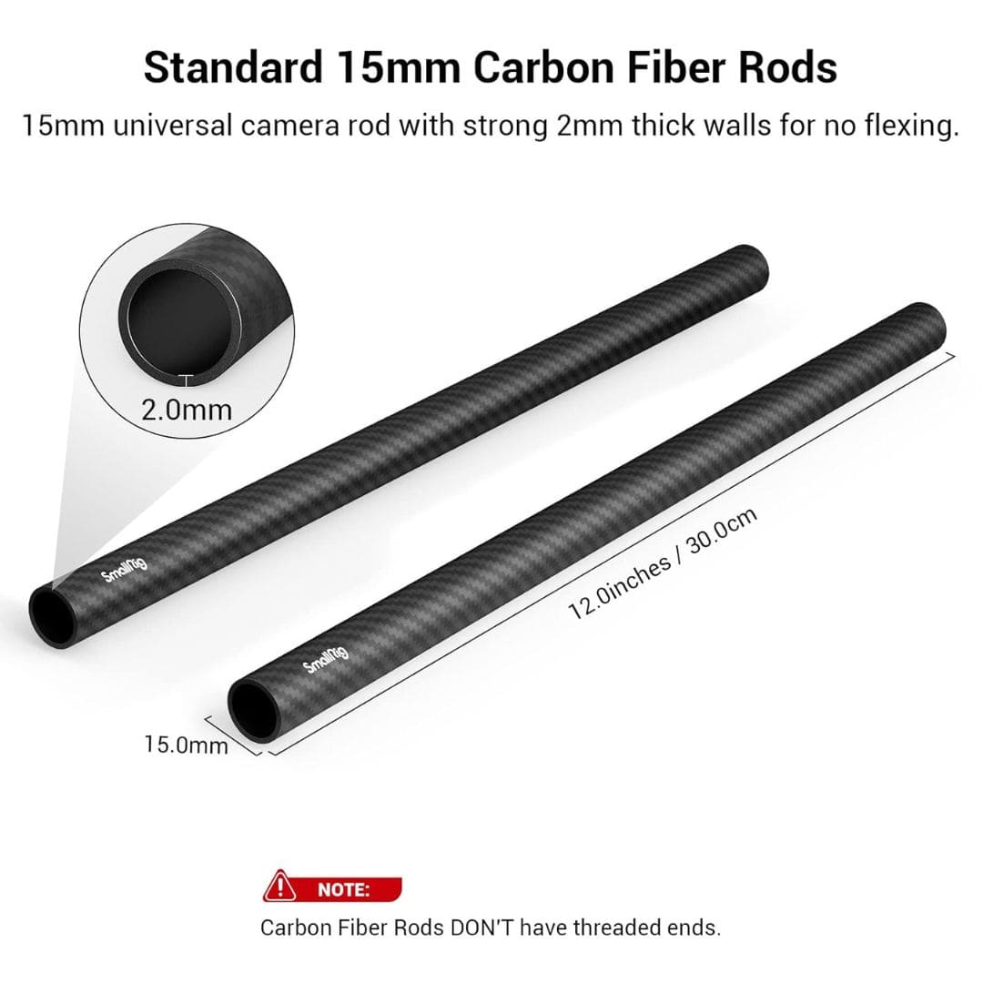 SmallRig 15mm Carbon Fiber Rod Set (12") 851