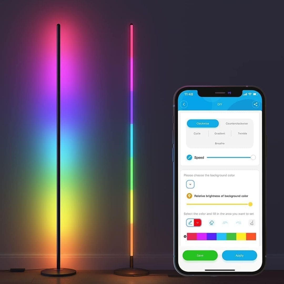 Govee LED Floor Lamp, RGBIC Corner Floor Lamp Works with Alexa Google Assistant, 1