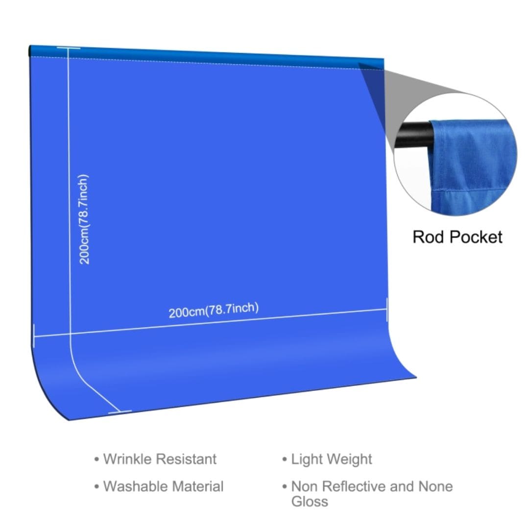 Puluz 2m x 2m Photography Background Thickness Photo Studio Background Cloth Backdrop (Blue) PU5207L