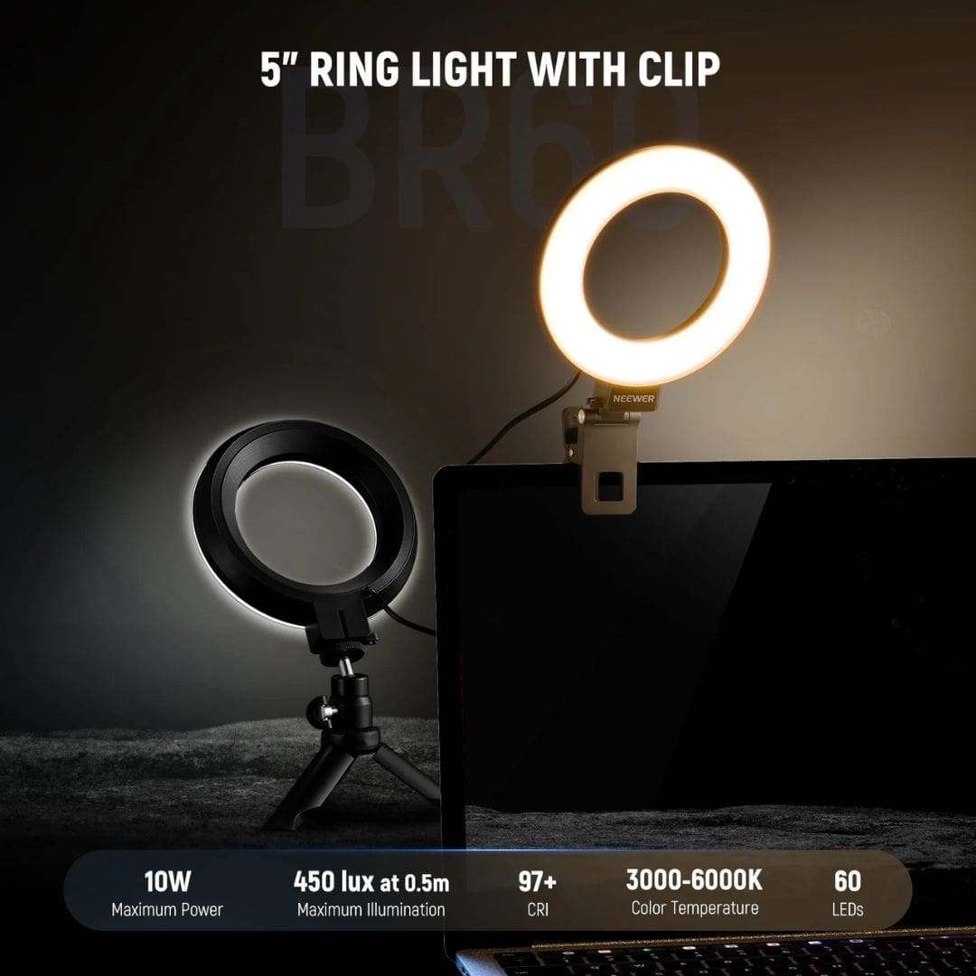 Neewer BR60 5" Bi-Color Mini Ring Light