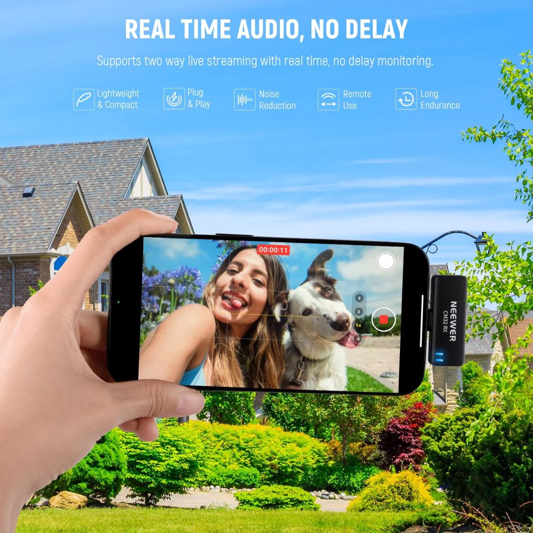 NEEWER CM32 Wireless Lavalier Microphone for USB-C