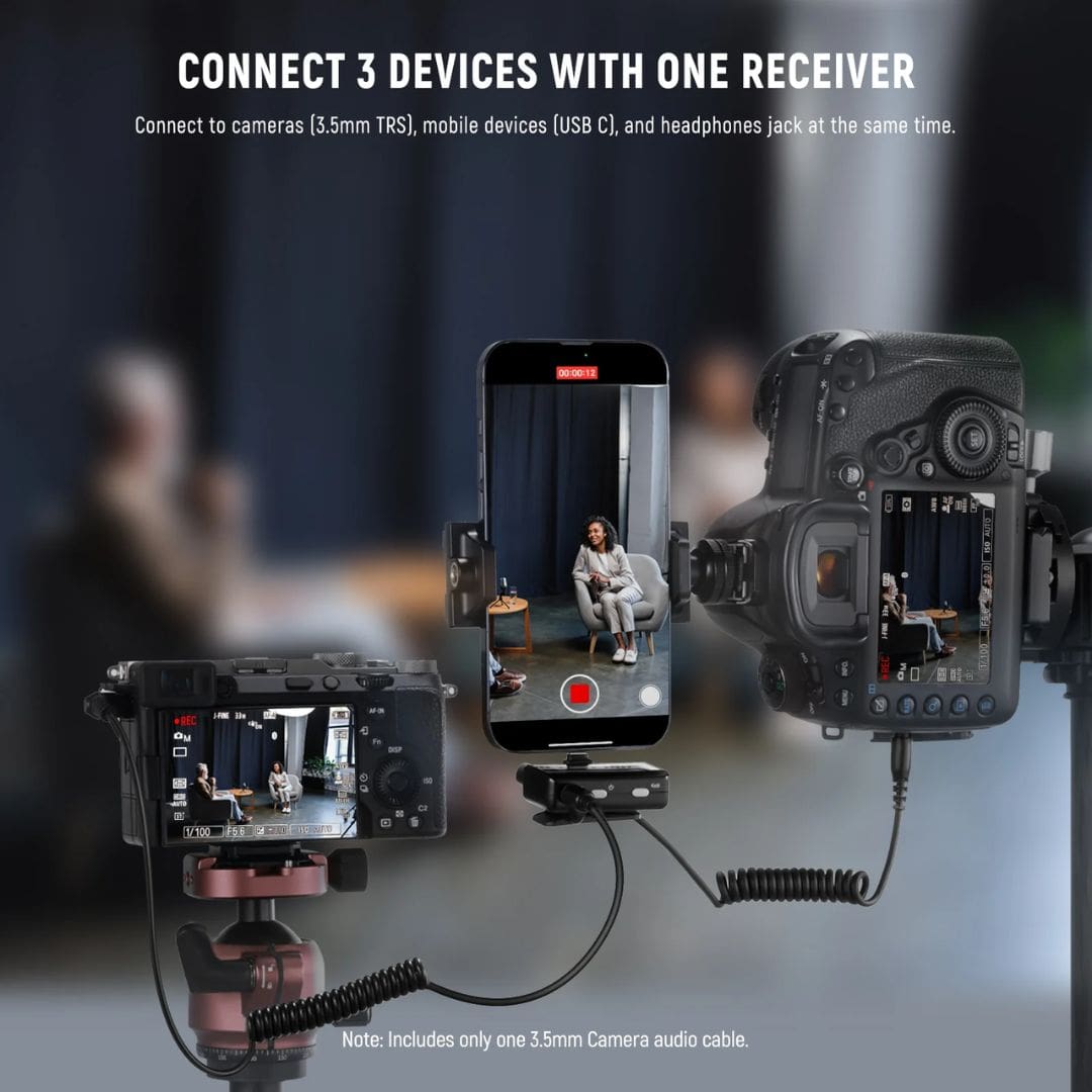 NEEWER CM28 Wireless Lavalier Lapel Microphone with Charging Case