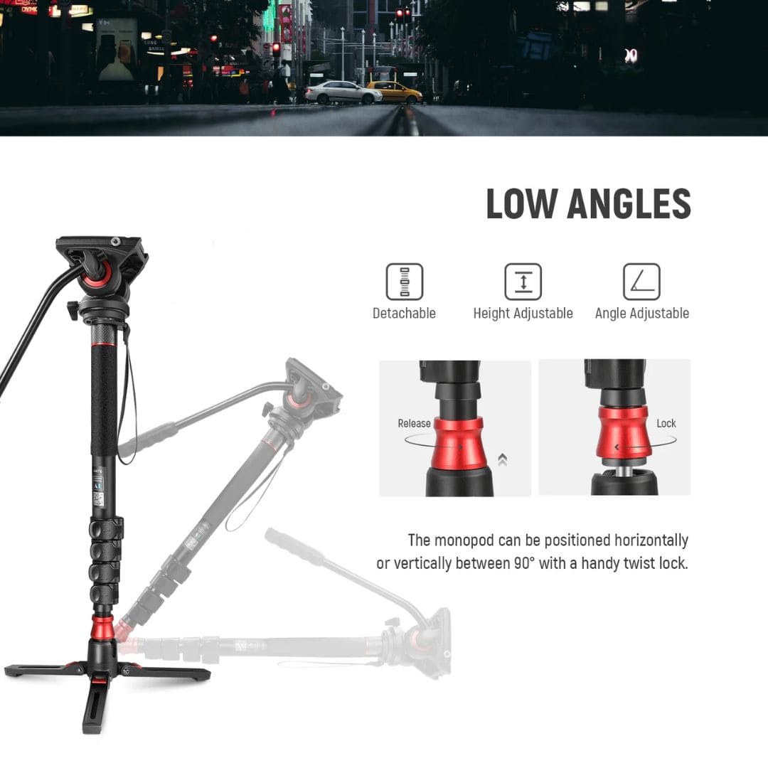 Neewer Aluminum Alloy Monopod with Fluid Head