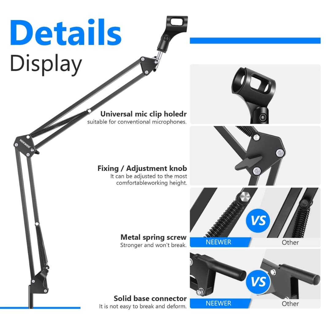 Neewer Mic Arm Microphone Stand Boom Suspension Scissor Stand (NB-35)