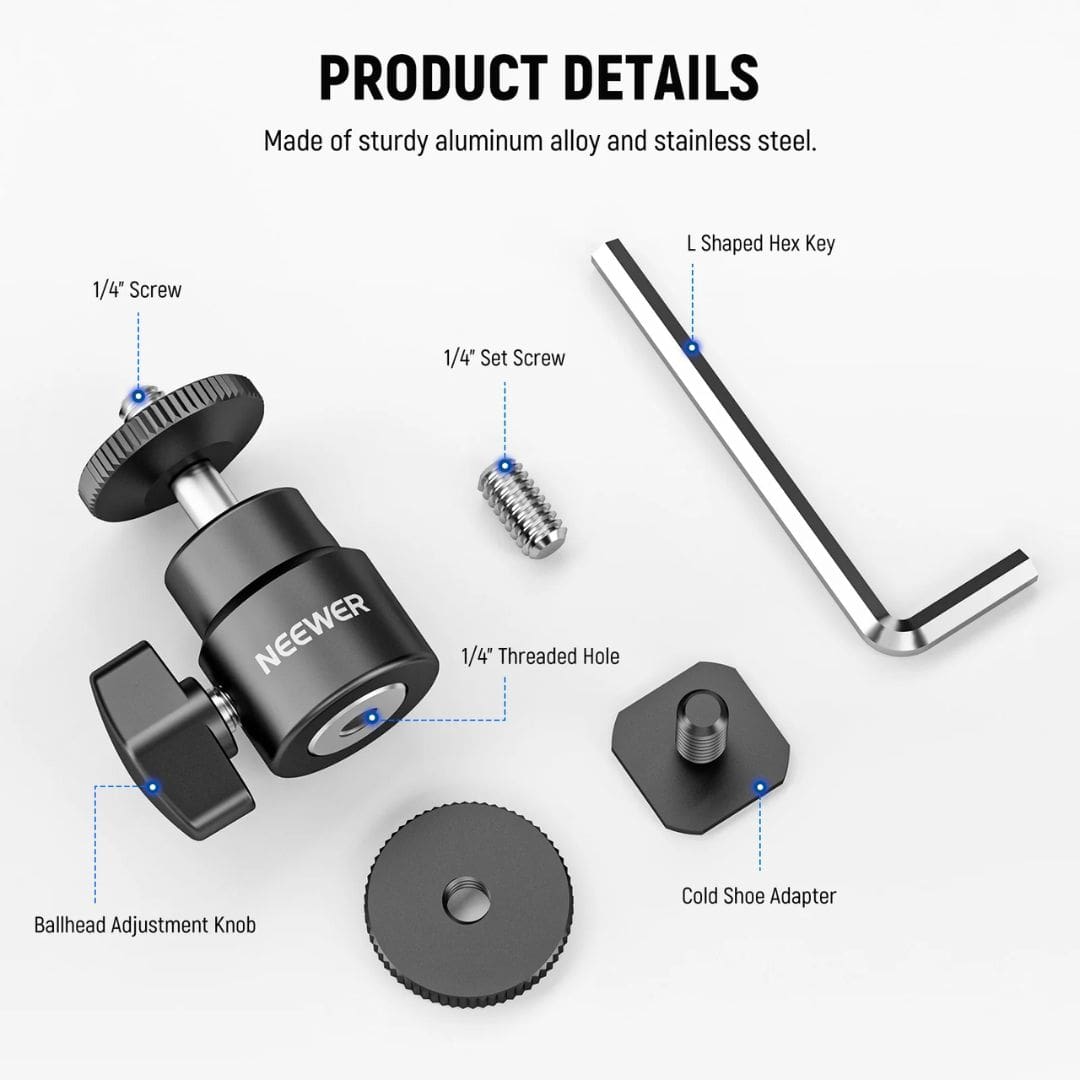 NEEWER 2 Pack 1/4” Camera Hot Shoe Mount