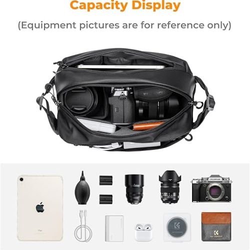 K&amp;F Concept 2-in-1 Sling Bag: Everyday Shoulder Bag &amp; Multifunction Photography Crossbody Camera DSLR Backpack Portable Bag
