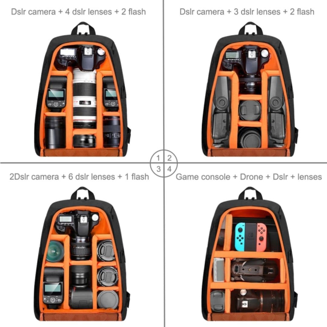 Puluz Outdoor Portable Waterproof Scratch-Proof Dual Shoulders Backpack Handheld PTZ Stabilizer Camera Bag with Rain Cover for Digital Camera, DJI Ronin-SC / Ronin-S (Black) PU5011B