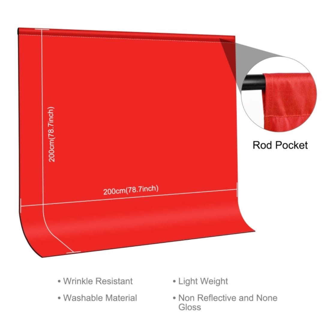 Puluz 2m x 2m Photography Background Thickness Photo Studio Background Cloth Backdrop (Red) PU5207R