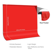 Puluz 2m x 2m Photography Background Thickness Photo Studio Background Cloth Backdrop (Red) PU5207R