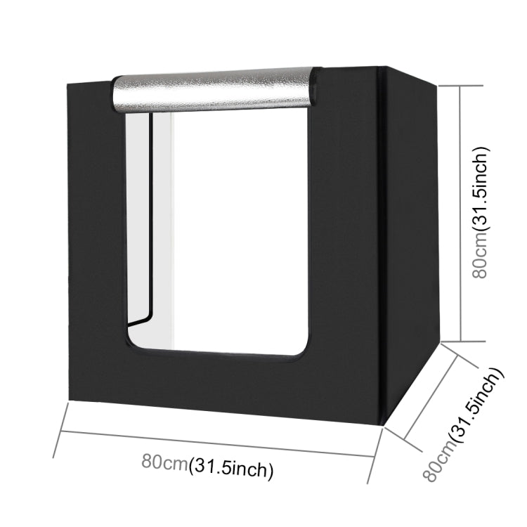 PULUZ 80cm Folding Portable 80W 8500LM White Light Photo Lighting Studio Shooting Tent Box Kit with 3 Colors Backdrops (Black, White, Orange)