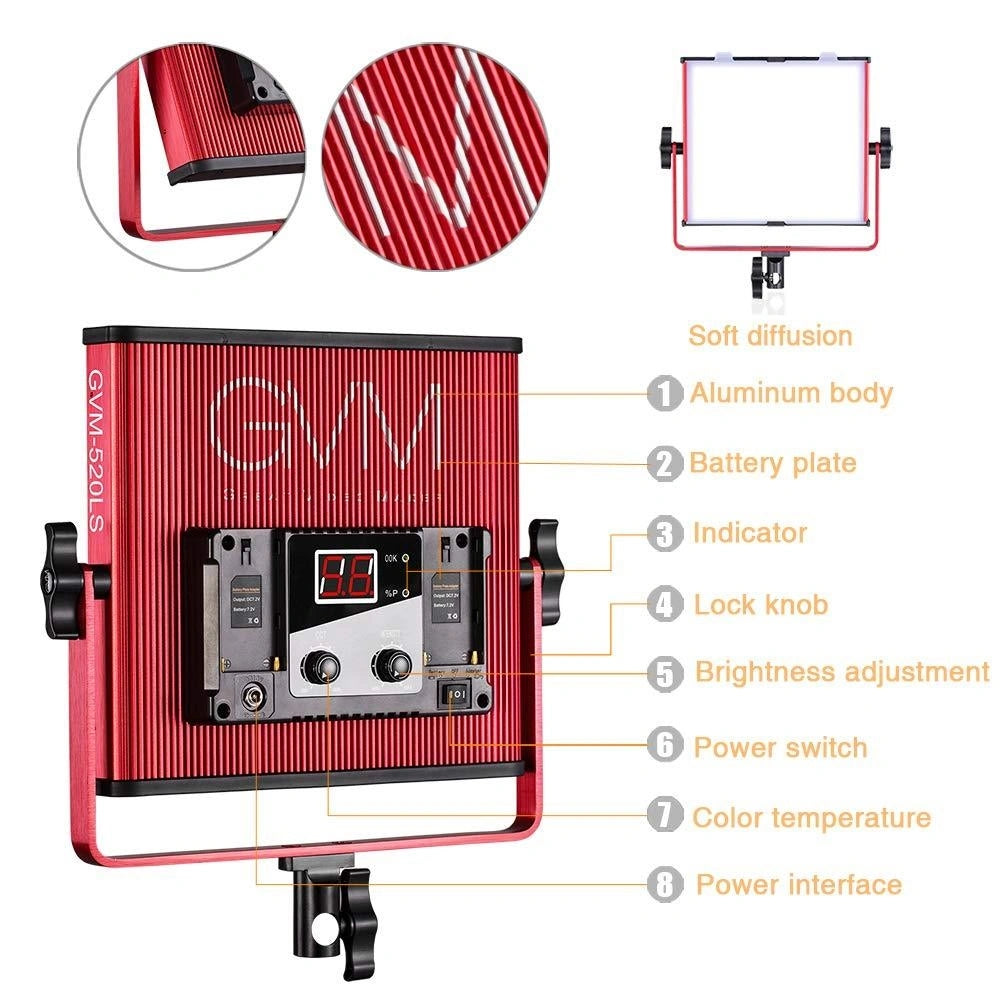 GVM 520LS-R Bi-Colour Video Light