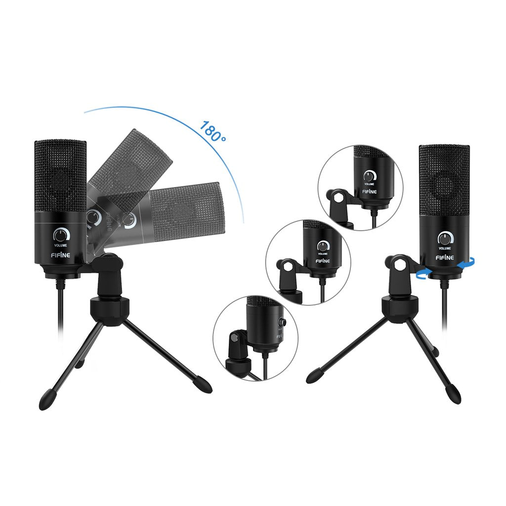 FIFINE K669B USB Microphone with Volume Dial For Streaming, Vocal Recording, Podcasting on Computer