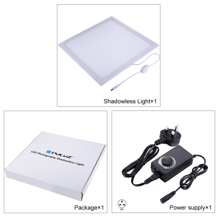 PULUZ 1200LM LED Photography Shadowless Light Lamp Panel Pad with Switch, Acrylic Material, No Polar Dimming Light, 34.7cm x 34.7cm Effective Area