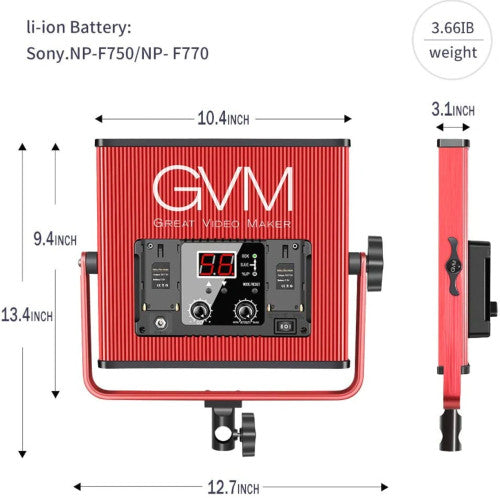 GVM 520LS-R Bi-Color LED 3-Panel Kit (Red)