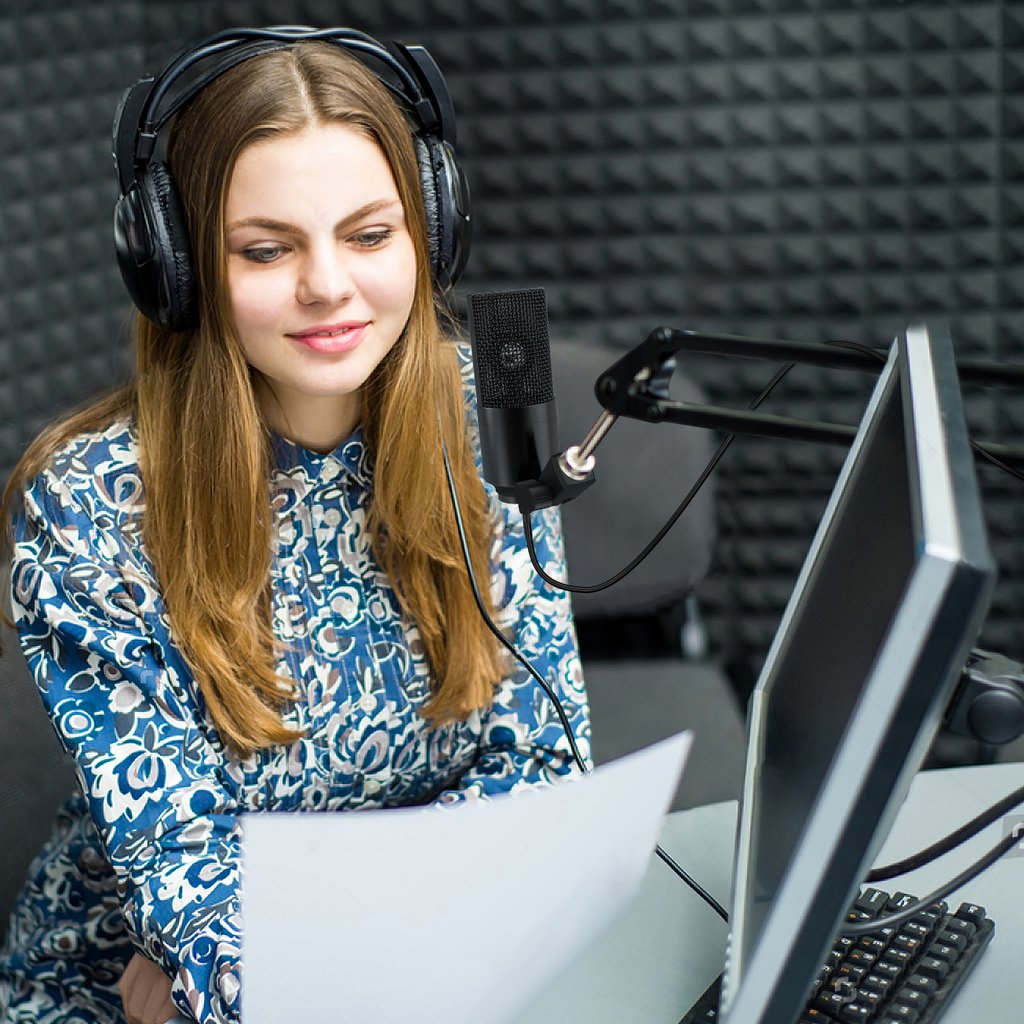 FIFINE K669B USB Microphone with Volume Dial For Streaming, Vocal Recording, Podcasting on Computer