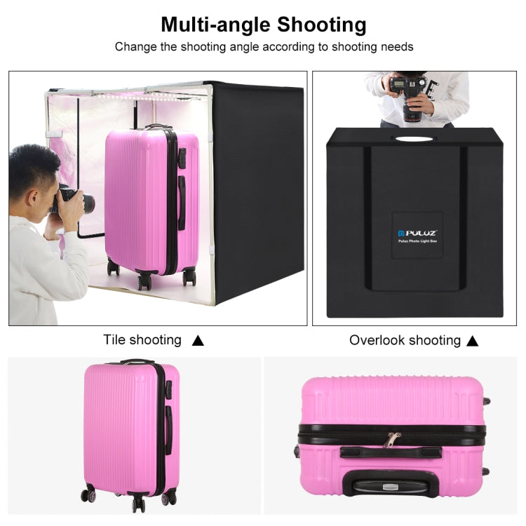 PULUZ 80cm Folding Portable 80W 8500LM White Light Photo Lighting Studio Shooting Tent Box Kit with 3 Colors Backdrops (Black, White, Orange)
