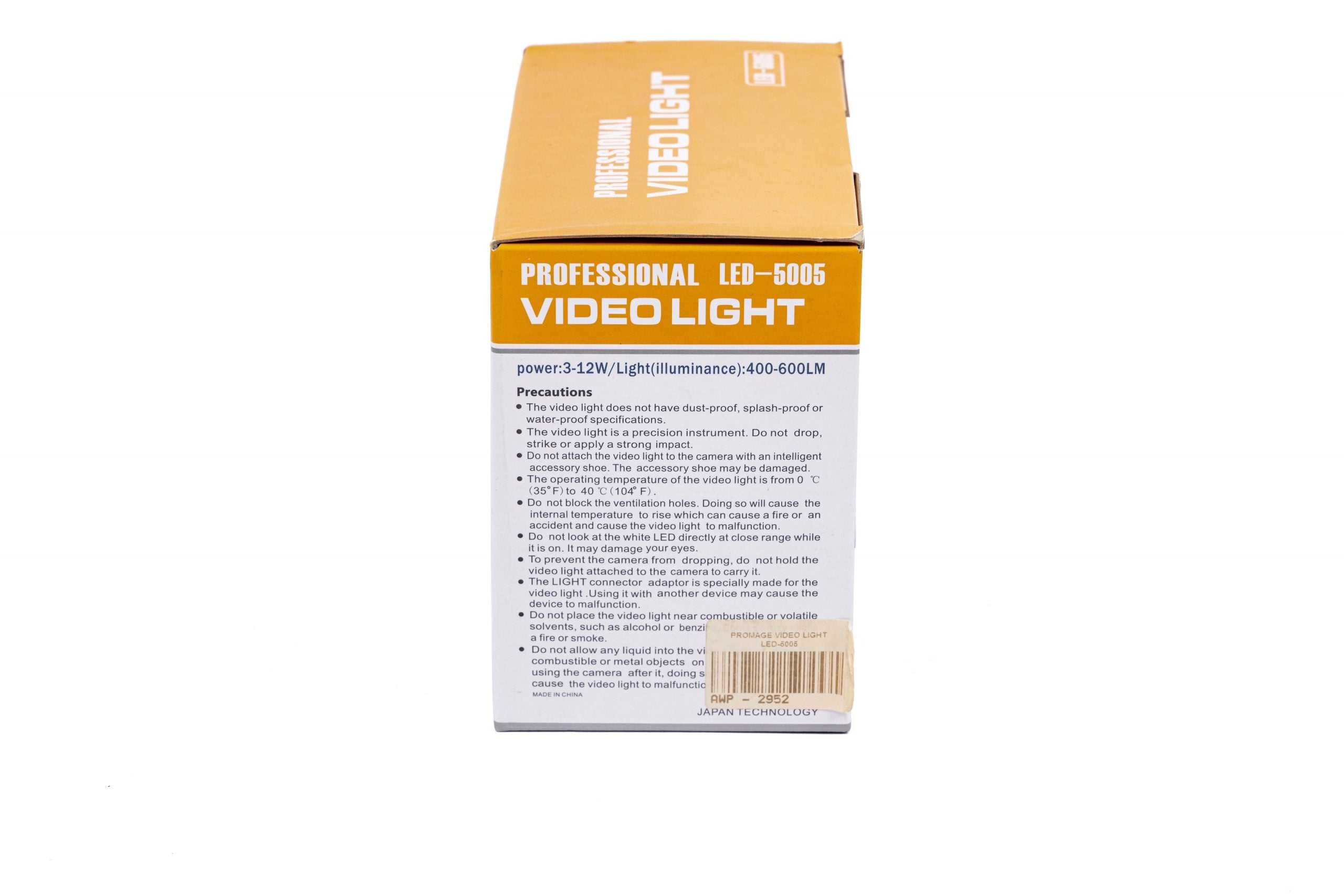 PROMAGE PROFESSIONAL VIDEO LIGHT -5005PROMAGE PROFESSIONAL VIDEO LIGHT VL-015/LED5080all
