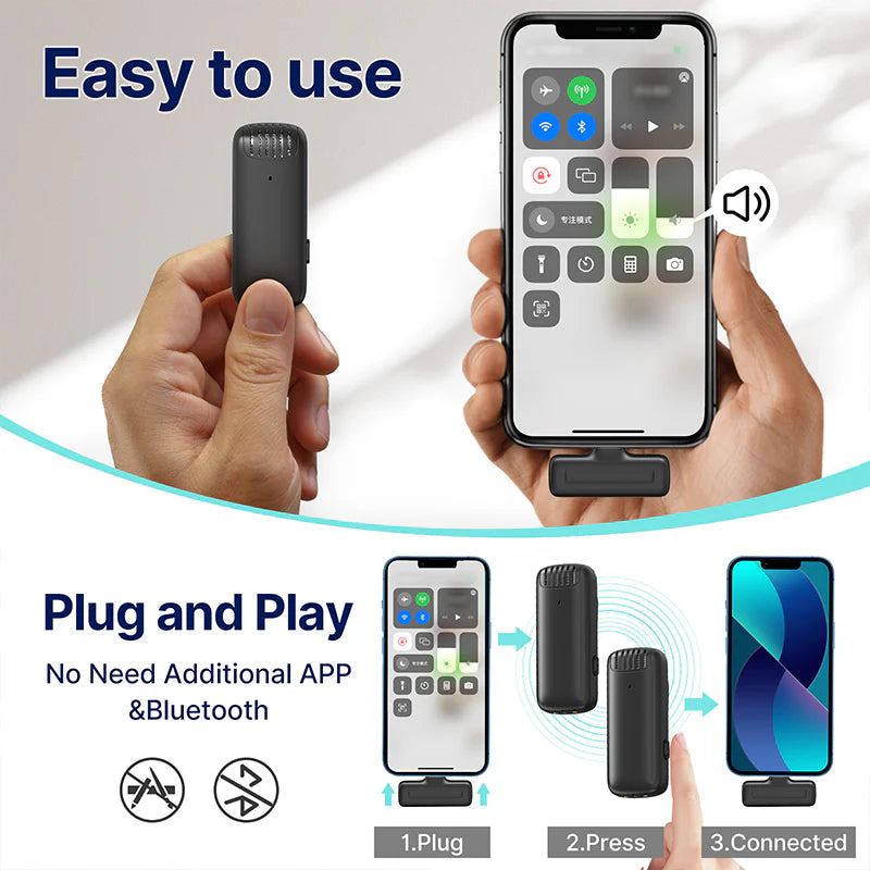 Ulanzi J12 Wireless Lavalier Microphone System (IOS)