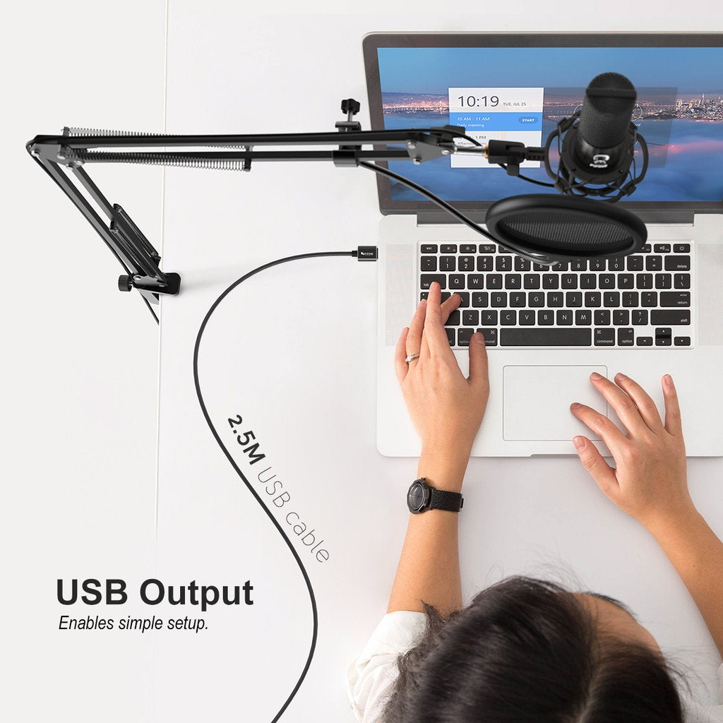 FIFINE T669 USB Mic Bundle with Arm Stand, Shock Mount and Pop Filter for Streaming, Podcasting