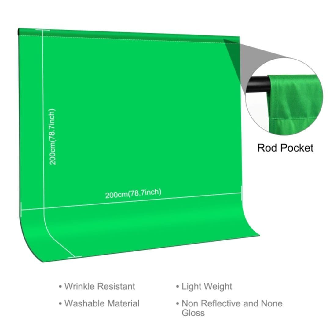 PULUZ 2m x 2m Photography Background Thickness Photo Studio Background Cloth Backdrop(Green) PU5207G