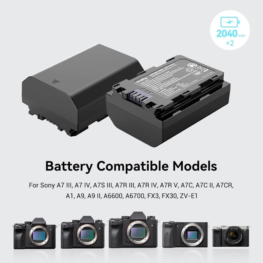 SmallRig NP-FZ100 Kit with 2 Batteries and 2-Bay USB Charger (3824B)