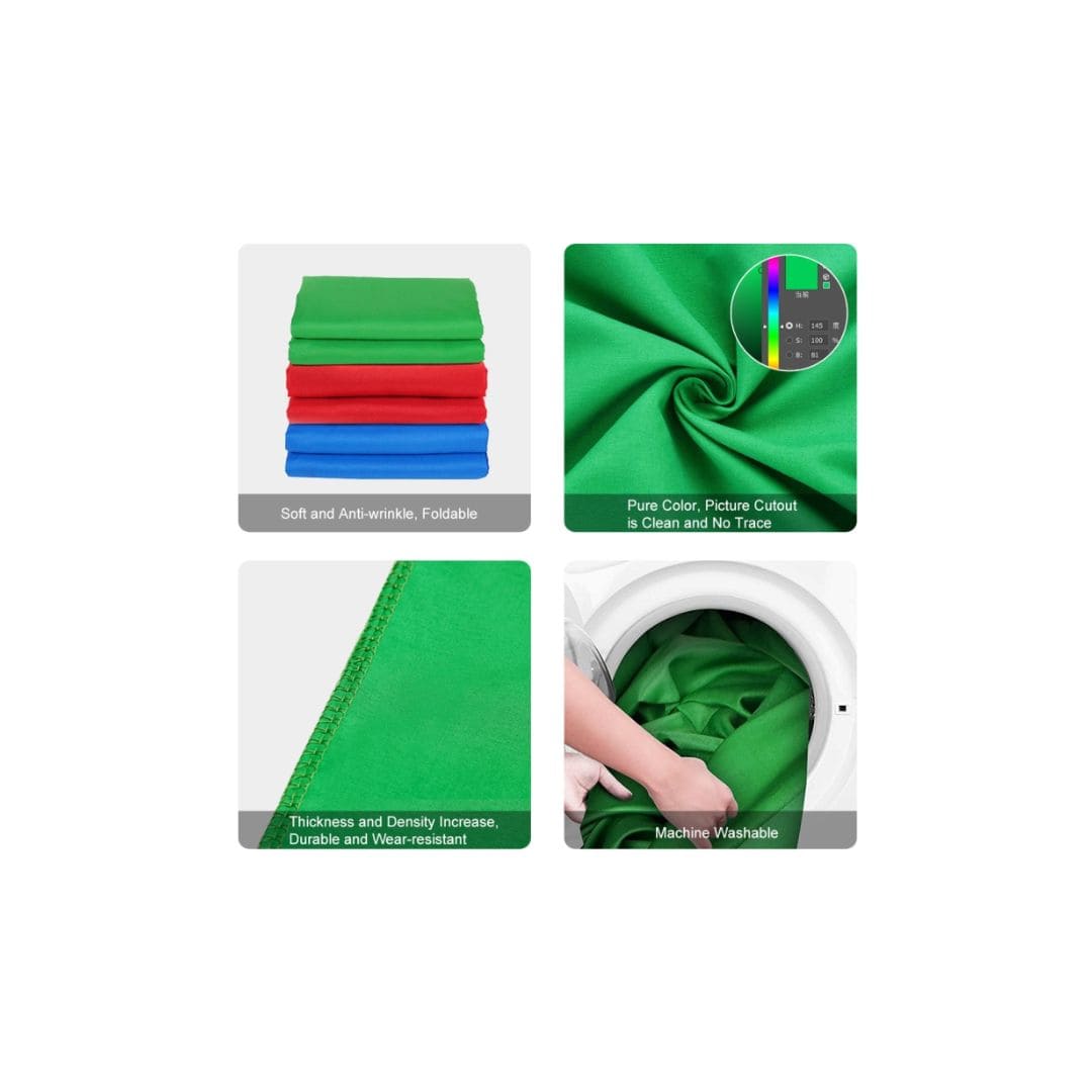 PULUZ 3m x 6m Photography Background Thickness Photo Studio Background Cloth Backdrop (Green) PU5206G