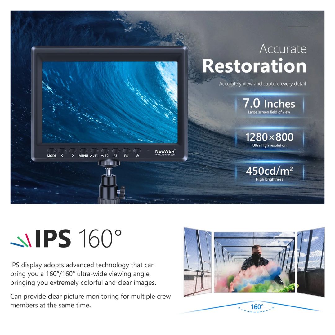 NEEWER F100 7-Inch HD Camera Field Monitor