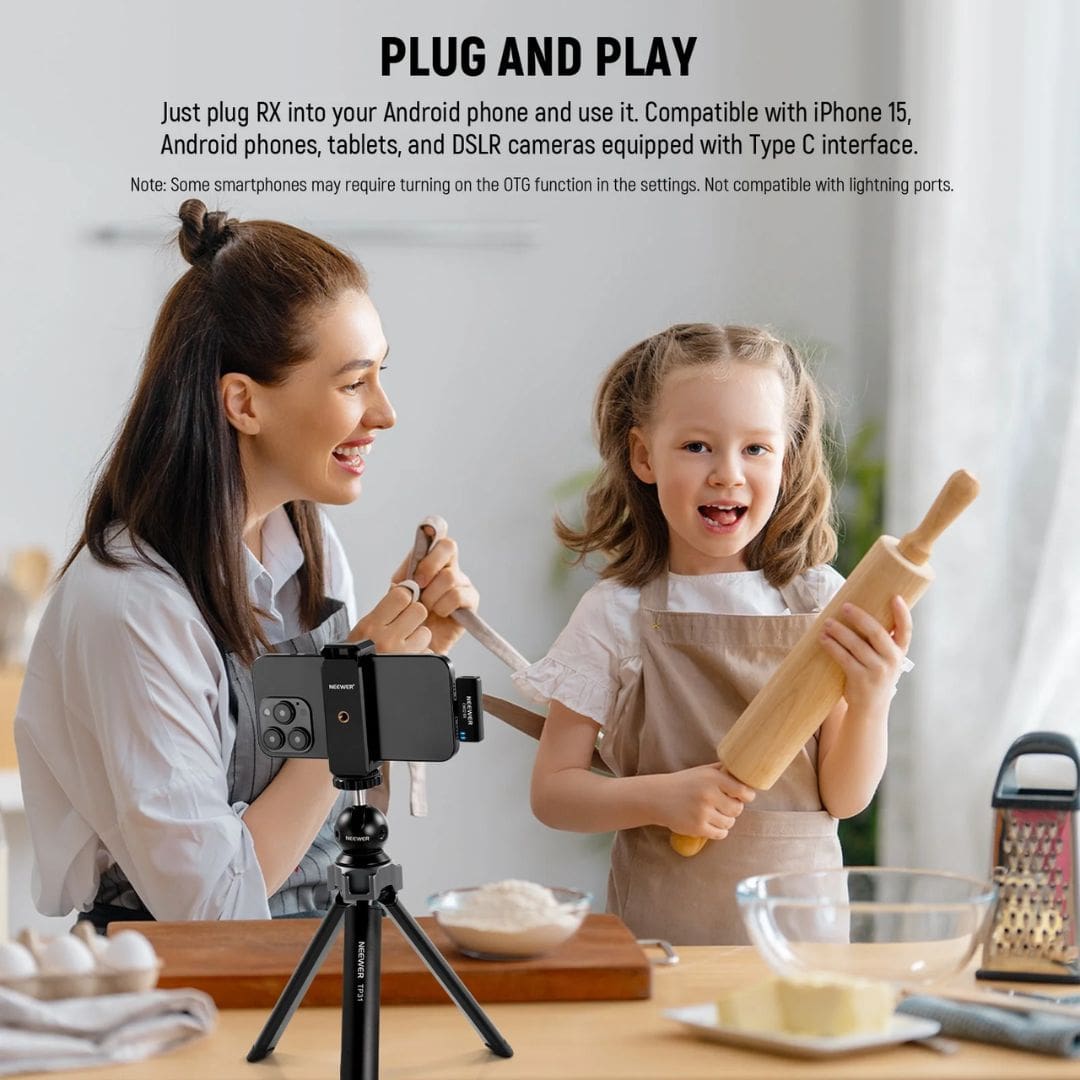NEEWER CM32 Wireless Lavalier Microphone for USB-C