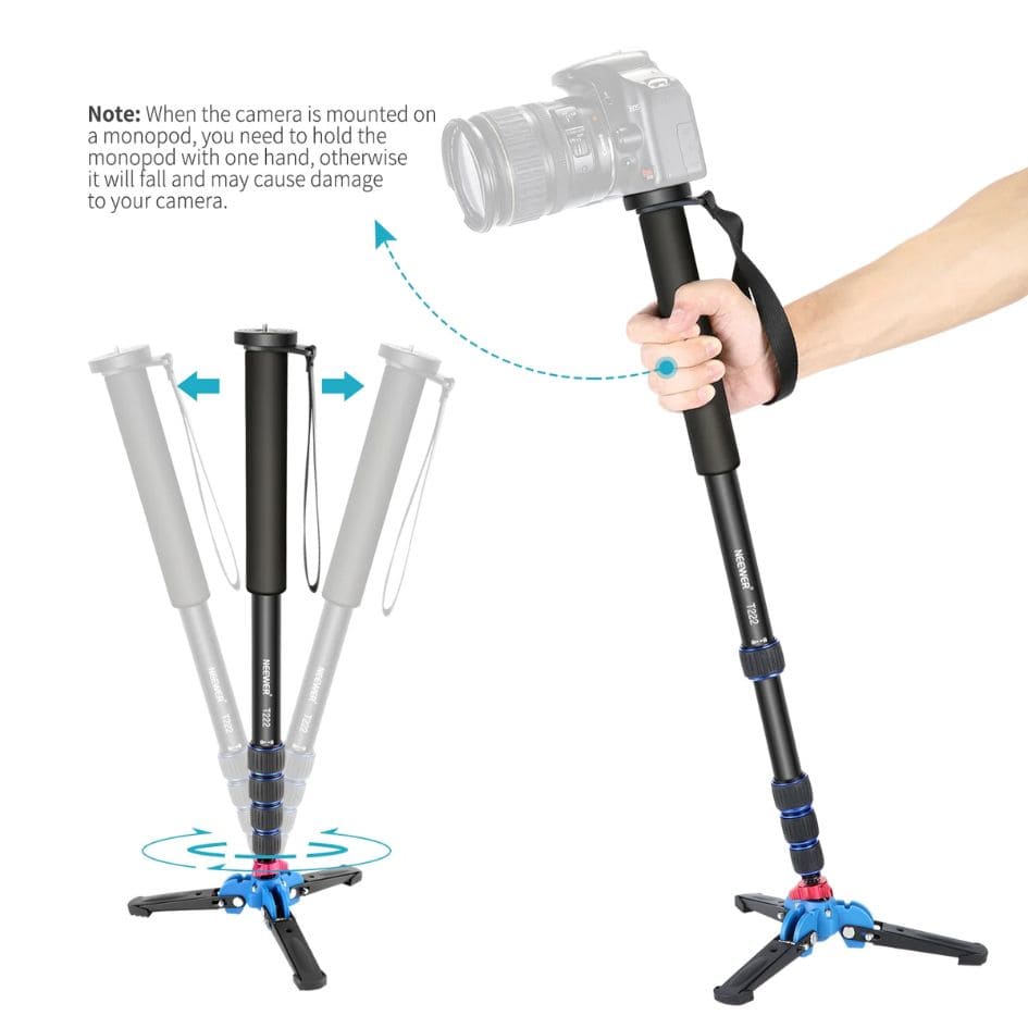 NEEWER T222 Extendable Camera Monopod Stand Base