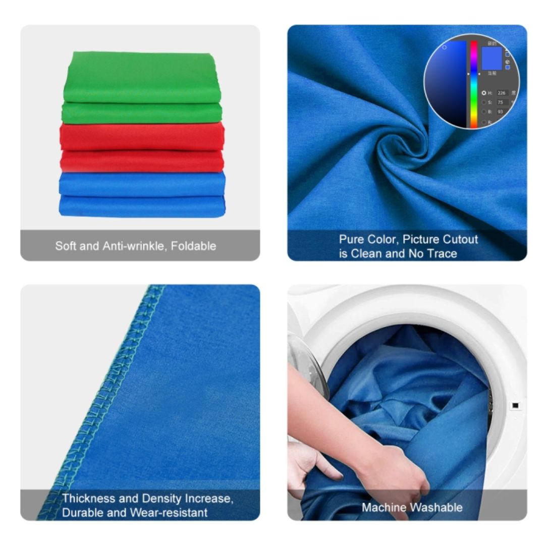 Puluz 3m x 6m Photography Background Thickness Photo Studio Background Cloth Backdrop (Blue) PU5206L