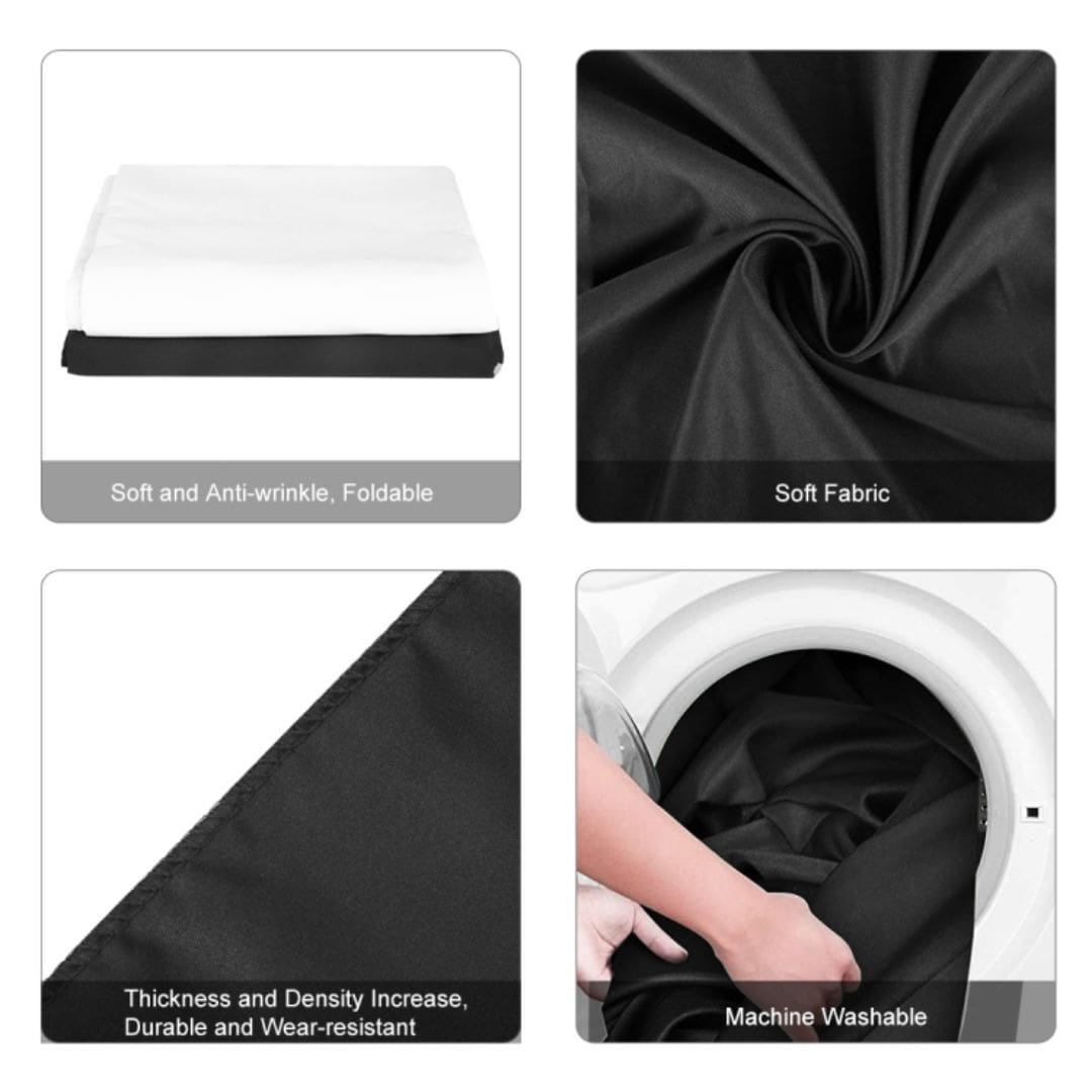 Puluz 3m x 2m Photography Background Thickness Photo Studio Background Cloth Backdrop (Black) PU5214B