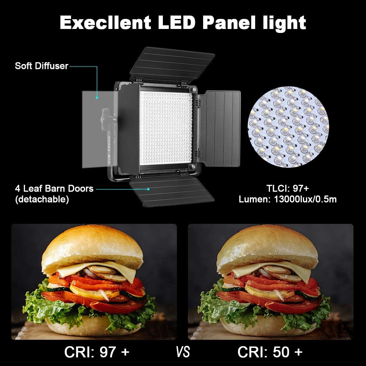 GVM 2 Pack LED 480LS-B2L KIT Video Lighting Kits with APP Control, Bi-Color