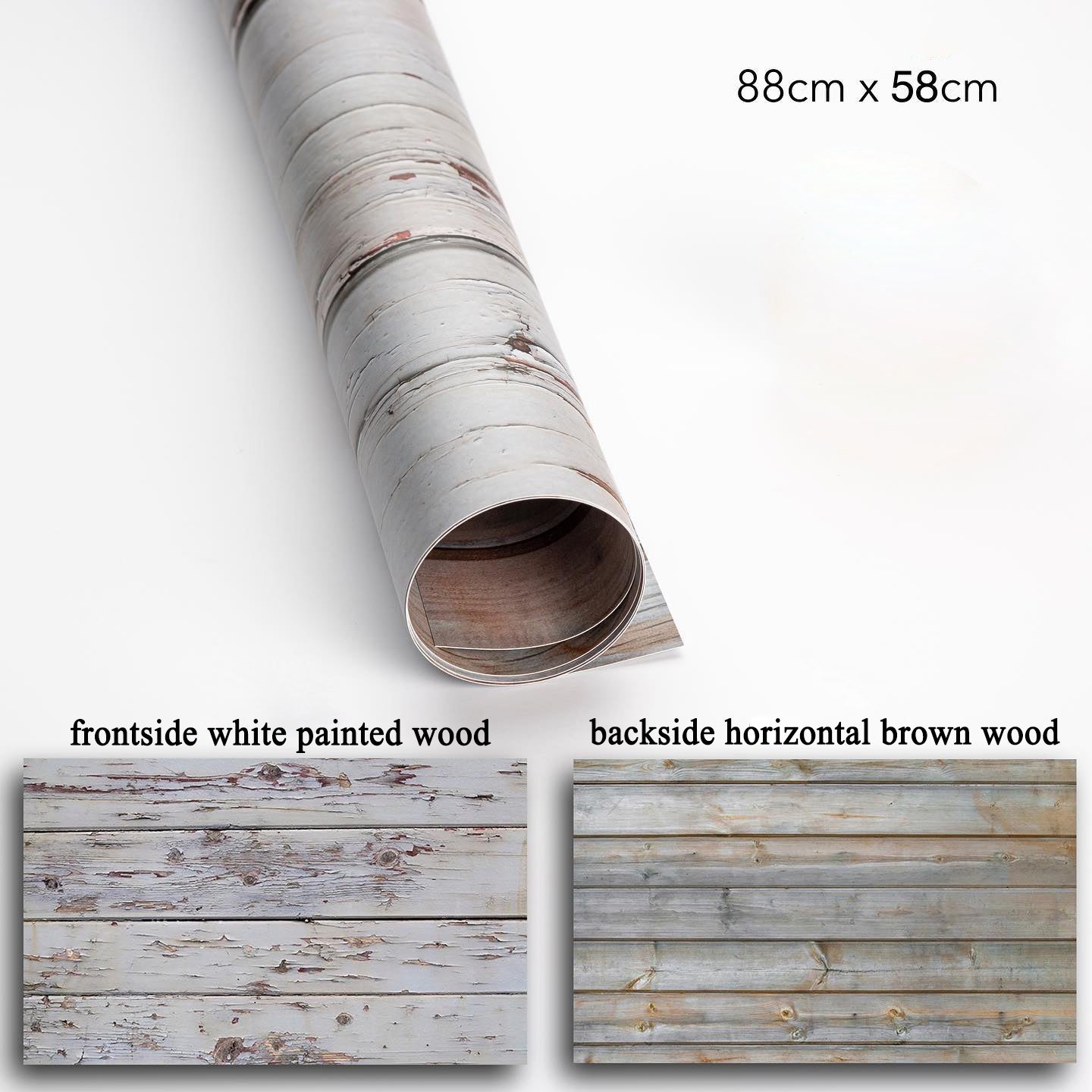 PROMAGE DOUBLE-SIDED PAPER BG WHITE PAINTED / HORIZONTAL BROWN WOOD PM-DB34