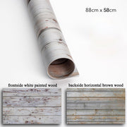 PROMAGE DOUBLE-SIDED PAPER BG WHITE PAINTED / HORIZONTAL BROWN WOOD PM-DB34