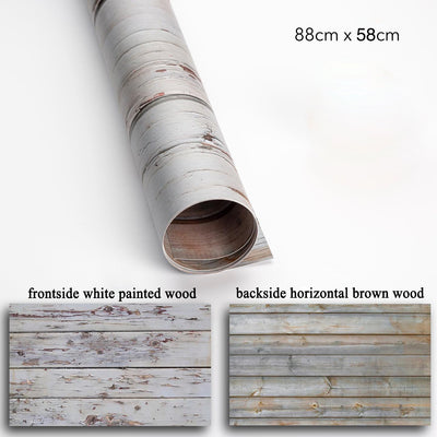 PROMAGE DOUBLE-SIDED PAPER BG WHITE PAINTED / HORIZONTAL BROWN WOOD PM-DB34