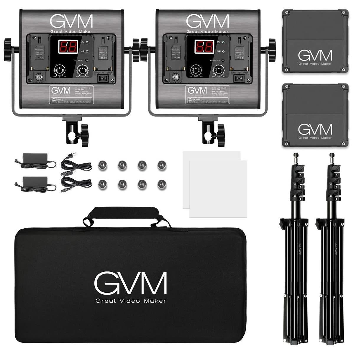 GVM 2 Pack LED 480LS-B2L KIT Video Lighting Kits with APP Control, Bi-Color