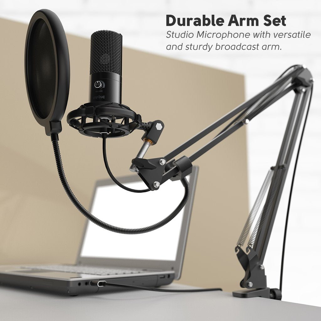 FIFINE T669 USB Mic Bundle with Arm Stand, Shock Mount and Pop Filter for Streaming, Podcasting