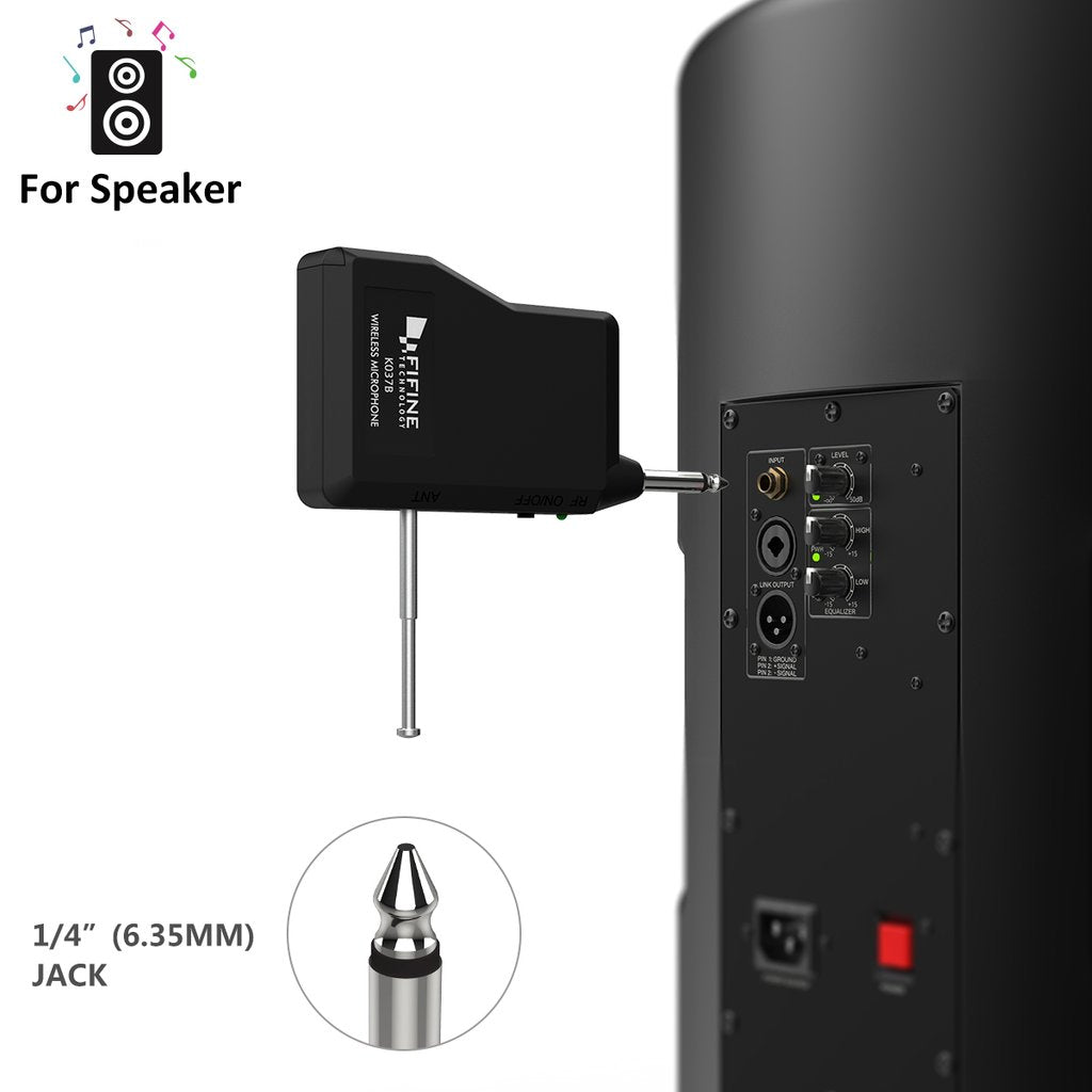FIFINE K037B Wireless System with Lapel Mic and Headset for Speaker, Camera, Android and iPhone