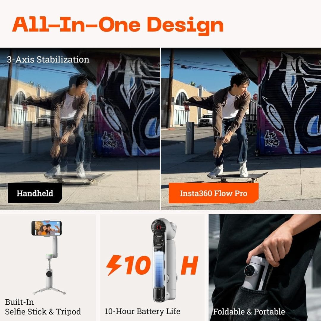 Insta360 Flow Pro AI-Powered Gimbal Stabilizer