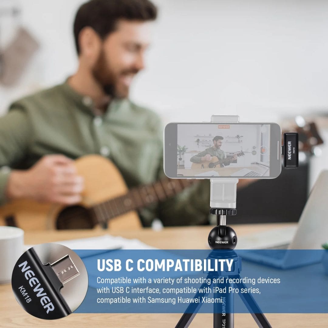 Neewer KM18 Wireless Button Lavalier Microphone Kit