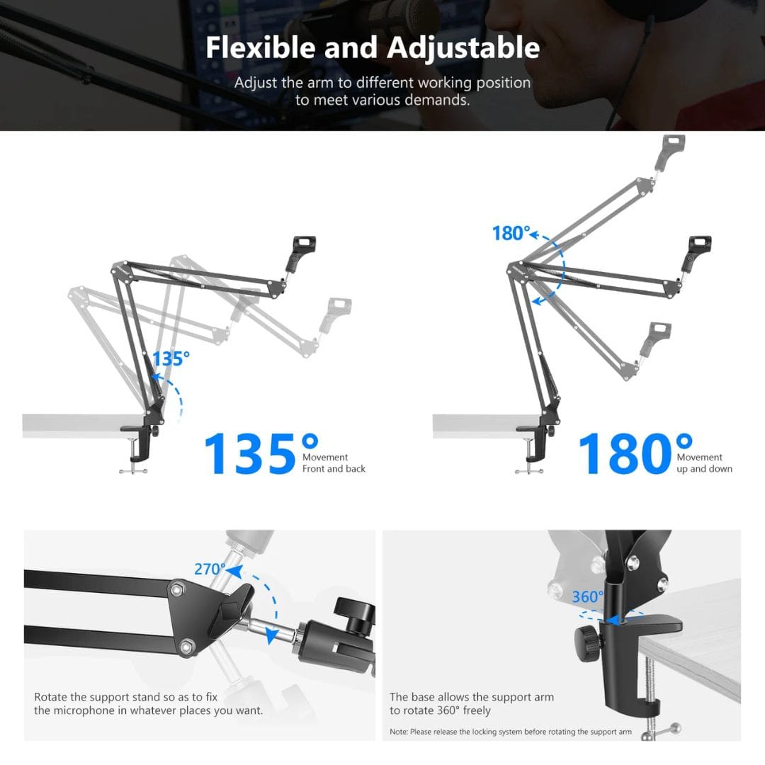 Neewer Mic Arm Microphone Stand Boom Suspension Scissor Stand (NB-35)