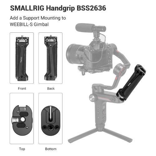 SmallRig Handle for Zhiyun Weebill-S with Integrated Cold Shoe, Wrench, and Multiple Threaded Holes - 2636